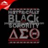 Black Sorority Delta Iron On Rhinestone