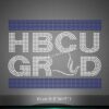 Custom Blue HBCU Grad rhinestone iron