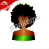 Neon Vinyl Iron on Black Afro