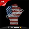 America fighting Fist Rhinestone Motif Iron