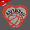 Heart Basketball Crystal Heat Rhinestone Transfer