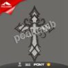 Heat Iron on Rhinestone Cross Transfer