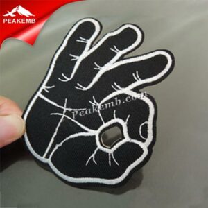 wholesale woven patch OK Finger iro …