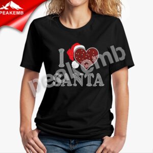 New Designed I love Santa Glitter I …