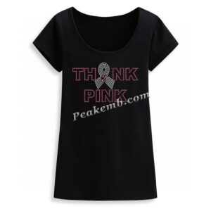 THINK PINK letters iron w/ ribbon o …