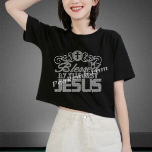 jesus custom screen print rhineston …