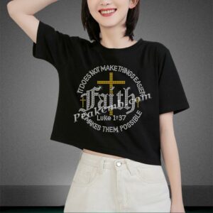 rhinestone faith iron on t shirt tr …