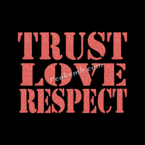 trust love respect letters iron on  …