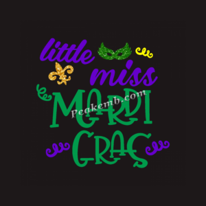 little miss mardi gras iron on heat …