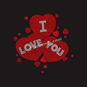 I love you rhinestone letters w/ he …