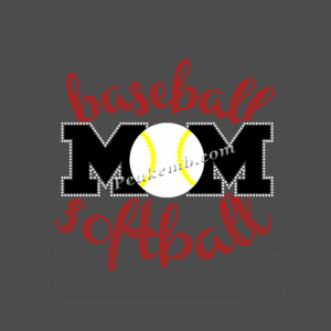 baseball mom softball rhinestone ir …