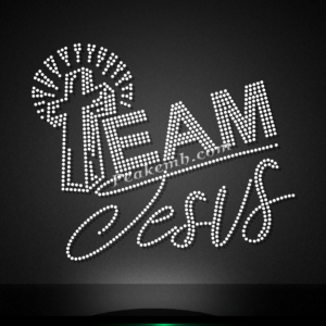 team jesus rhinestone iron on trans …