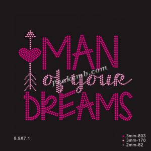 man of your dreams rhinestone lette …