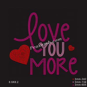 love you more rhinestone letters ir …