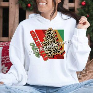 Iron on Christmas Vibes Leopard Chr …