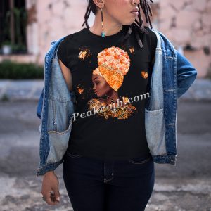 Butterfly black woman design heat t …