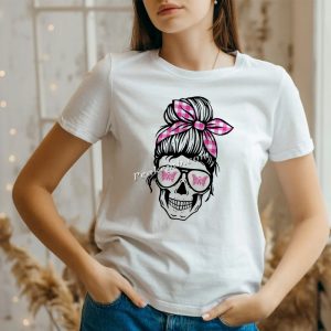 Breast cancer butterfly motif skull …