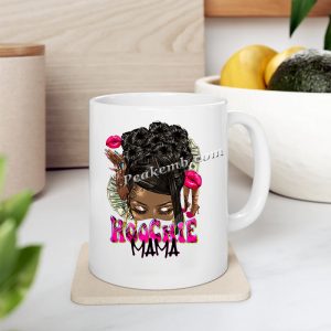 DIY white mug decor afro queen desi …