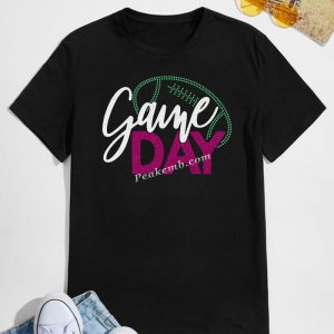 Bling glitter vinyl game day letter …