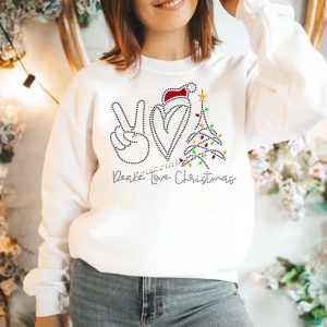 Peace love christmas rhinestone let …